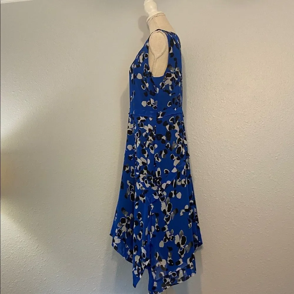 CAbi Blue Floral Untamed Electric Blue Asymmetrical Style 5576 Dress Size Large - Picture 5 of 9